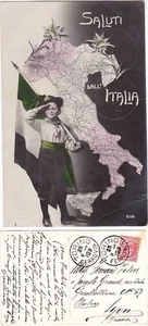 MILITARI - SALUTI DALL'ITALIA - CARTINA GEOGRAFICA - VIAGG. -91278- - Picture 1 of 1