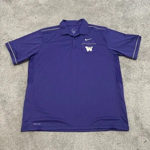 Polo de golf Nike Dri Fit University Of Washington Huskies UW talla XL bolsillo púrpura - Imagen 1 de 6