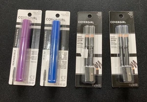 LOT of COVERGIRL Black Mascaras (2) & Very Black Easy Breezy Brow Pencil Pack(2) - Foto 1 di 2