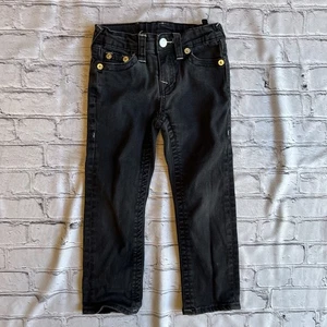 Pantalones de mezclilla True Religion para niños talla 5 negros con logotipo bolsillos con solapa para niños - Imagen 1 de 11