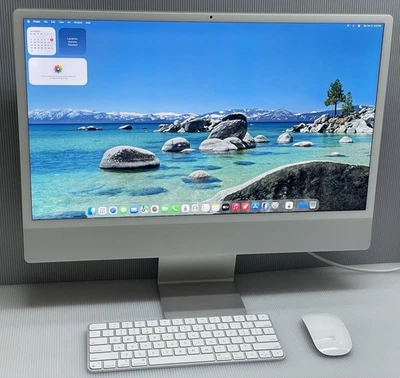 Apple 2021 iMac 24" M1 CPU 16GB RAM 256GB SSD 7-Core GPU Silver macOS Tahoe - Image 1 of 4