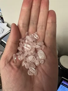 Trommelsteine Rosenquarz Kristall Chips 6,5 Unzen Großpackung Edelstein ungebohrt Natursteine - Bild 1 von 2