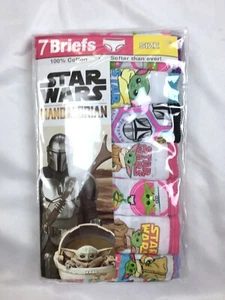Mandalorian Girls Briefs Underwear Pink Star Wars Baby Yoda 100% Cotton - Picture 1 of 3