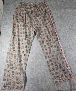 Pijama ELY Vintage Western 2 piezas con botones a rayas talla pequeña verde tostado naranja - Imagen 1 de 8