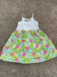Tommy Bahama Girl's Sleeveless Pineapple Tropical Sundress Lined Dress Size 8 - Picture 1 of 16