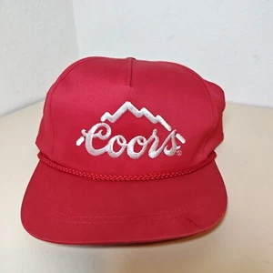 Rare VTG Coors Mountains Snapback Rope Hat Cap 80s 90s Beer Promo - Picture 1 of 10