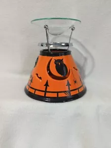 The White Barn Candle Co. HALLOWEEN - ORANGE w/ BLACK 6.75" Shade incense warmer - Picture 1 of 11