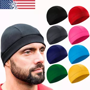 Summer Cooling Skull Cap Moisture Sweat Wicking Beanie Hat Cycling Helmet Liner - Picture 1 of 17