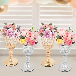 2pcs Crystal Vase Flower Vase Wedding Flower Vase for Party Dining Table Decor - Picture 1 of 44