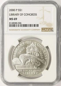2000-P Library of Congress $1 Commemorative Dollar NGC MS69 - Picture 1 of 4