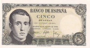 🇪🇸 ESPAÑA, 5 Pesetas, 1951, UNC, p140a, Número de Serie: 1K7834612 - Imagen 1 de 2
