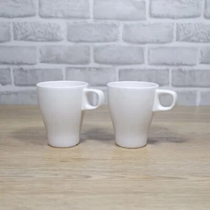 2x IKEA White Ceramic FÄRGRIK Fargrik Stackable Tea/Coffee Mugs 250ml - Picture 1 of 6
