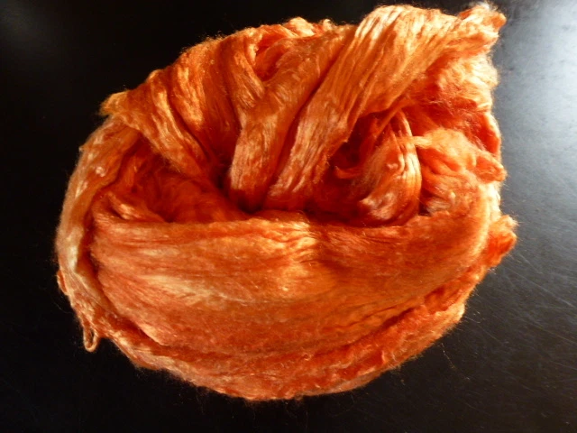 Mulberry Silk Top Hand Dyed 4 Ounces Tangerine - Image 1 of 1