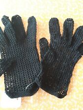 vintage gant crochet FIL noir #old glove 