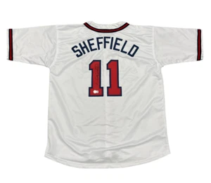Gary Sheffield Signed Atlanta Braves Custom Jersey Beckett Witness BAS COA - Picture 1 of 3