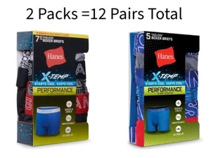 2 Pack Hanes X-Temp Performance Boy Boxer Briefs Underwear12 Pair Total Sz S 6-8 - Picture 1 of 4