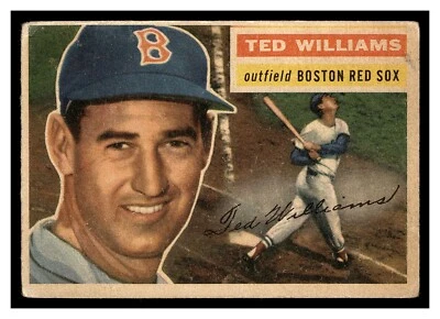 1956 TOPPS TED WILLIAMS #5 БЕЛАЯ ЗАДНЯЯ КРЫШКА HOF БОСТОН КРАСНЫЙ SOX НИЗКИЙ СРЕДНИЙ КЛАСС ВЫГЛЯДИТ НОРМАЛЬНО - Изображение 1 из 2