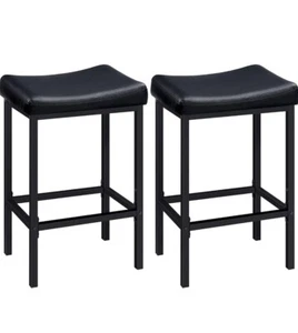 HOOBRO Bar Stools Set of 2 Bar Chairs Kitchen Stools Breakfast Bar Stools  - Picture 1 of 7