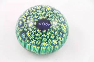 Murano Art Glass Italia Año del milenio Fechado 2000 Millefiori Cane Paperweight - Imagen 1 de 8