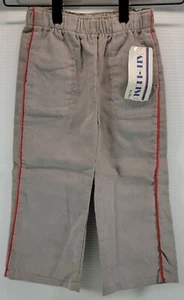 AJ) Vintage Healthtex Boys Gray Red Corduroy Pants Size 3T Cotton Polyester - Imagen 1 de 7