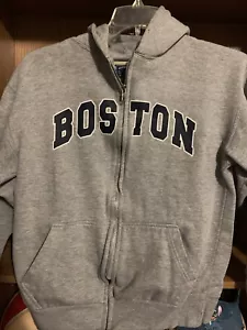 BOSTON Authentic Life Apparel Hoodie Men’s Small Gray & Blue Zip Up Jacket - Picture 1 of 11