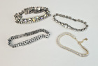 4 X Diamante Crystal Sparkle Bracelets Vintage Gold & Silver Tone Job Lot Bundle