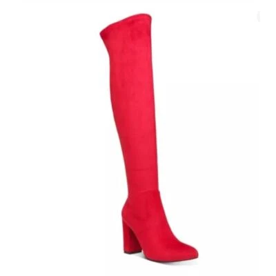 Wild Pair Women's Bravy Over The Knee Boots - RED - Size 7.5 Medium / NEW - Image 1 of 4