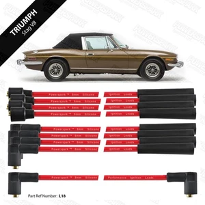 Triumph Stag Red HT Leads 8mm Double Silicone Performance Leads 3.0 V8 - Picture 1 of 7