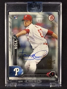 2018 Topps Archives Signature Series Aaron Nola 2016 Bowman Rookie Auto/79 #125 - Imagen 1 de 2