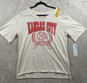 NFL Team Apparel T-Shirt Women M White/Red Kansas City Chiefs Football New - Picture 1 of 9