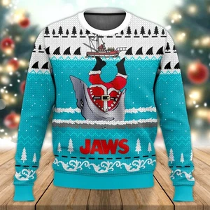 Rare Jaws Christmas Weihnachten Ugly Sweater Geschenk Xmas - Bild 1 von 2