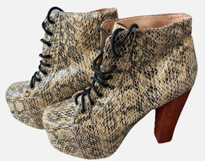 Jeffrey Campbell Havana Last Lita Snake Python Platform Boots Size EU 36 UK 3.5 - Picture 1 of 7