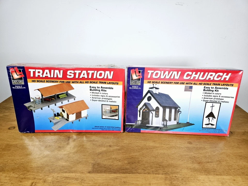 LIFE-LIKE HO U/A "TRAIN STATION" PLASTIC MODEL KIT #1347