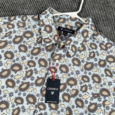 Camisa Cremieux Para Hombres 2XL XXL Azul Cachemira Manga Corta Abotonada Informal Nueva Foto 1 de 4