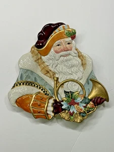 Fitz & Floyd Winter Holiday Santa Classic Clairmont Canapé Plate 9 1/4 X 9 3/4 - Picture 1 of 5