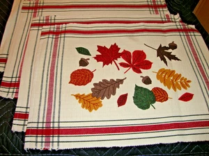 "ERNTE" HERBST HERBST 4tlg Dekor Tischsets Blätter 100% Baumwolle Made India 205 - Bild 1 von 4