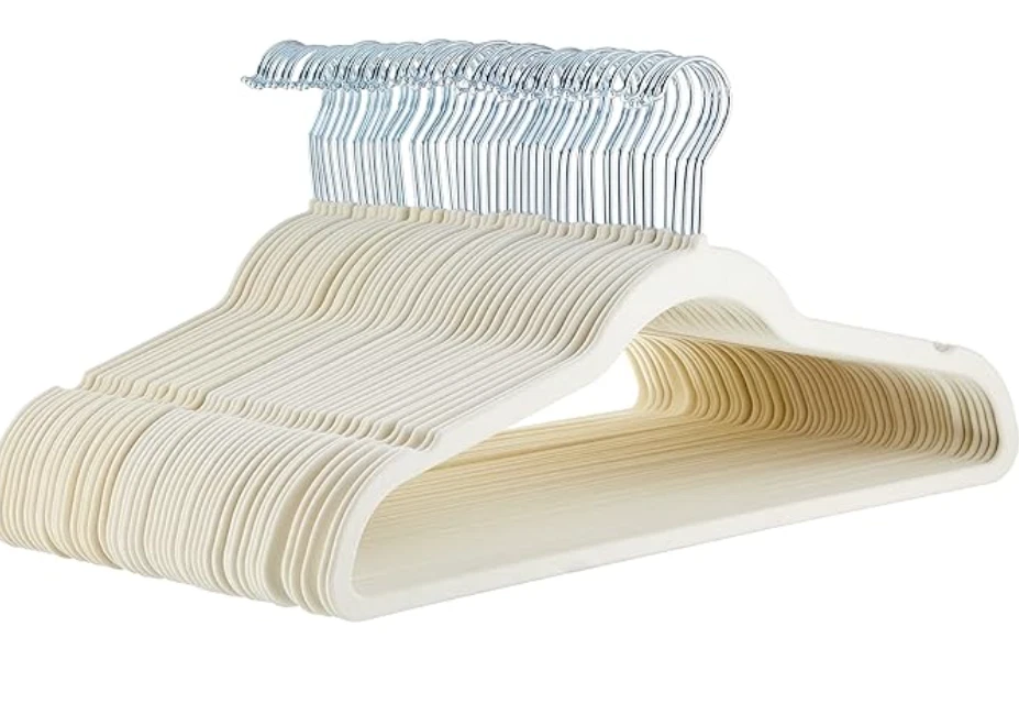 "BIG SALE" Non-Slip Velvet Clothes Hangers – 15/30/50 Pack, Black, Ivory, Gray - Image 1 of 4