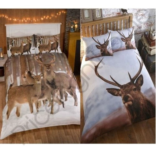 Set Di Copripiumino Invernale Highland Stag Singolo E Doppio Wildlife Animale - Immagine 1 di 1