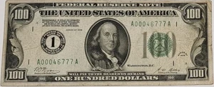 1928 $100 Federal Reserve SN# A00046777A "A Series" *5 Digits* Low Serial Note. - Picture 1 of 4