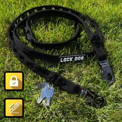 diebstahlsichere Hundeleine Schloss biss- schnittfest + 2 Schlösser abschließen  - Bild 1 von 4