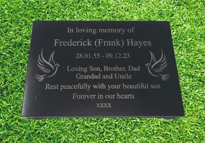 EXTRA LARGE  natural granite memorial stone 40cm x 30cm - Image 1 of 4