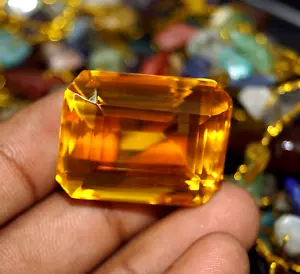 Piedra Preciosa Brasileña Suelta Cortada Esmeralda Amarilla Citrino Certificada 85,85 quilates - Imagen 1 de 7