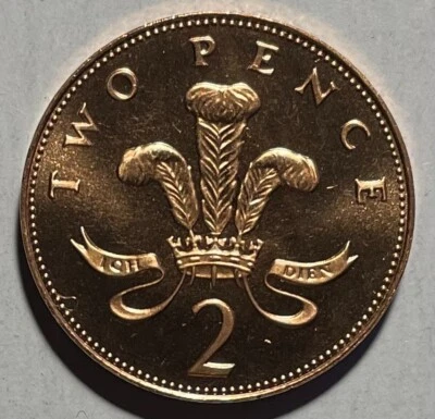 Great Britain 2 Pence 1990 - Ostrich Feathers - Brilliant Uncirculated - Image 1 of 3