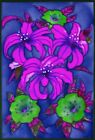 Lilies, Stained glass paintin Stained glass painting, art glass.Window panel
