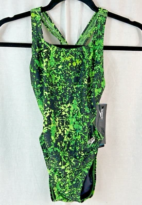 Traje de baño Speedo One Piece para mujer Race II Tech 8191415 Kelly verde 30 NUEVO Foto 1 de 4