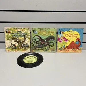 Vintage Lot of 3 Walt Disney Read Along Book & Record 33 1/3 RPM - Picture 1 of 14