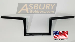 "Manillares negros brillantes de 6"" con divisor de carril ancho barras Z de 7/8"" (22 mm) - Imagen 1 de 7