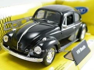 VOLKSWAGEN BEETLE CAR BLACK MODEL VW MINT BOXED 1:36TH SCALE WELLY <**> - Picture 1 of 5