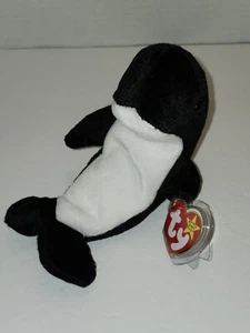 Juguetes de peluche Ty Beanie Babies Waves the Orca Whale CON ETIQUETAS - Imagen 1 de 10