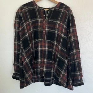 Free People Johnny on the Spot karierte Wolle Baumwolle Tunika Large - Bild 1 von 12